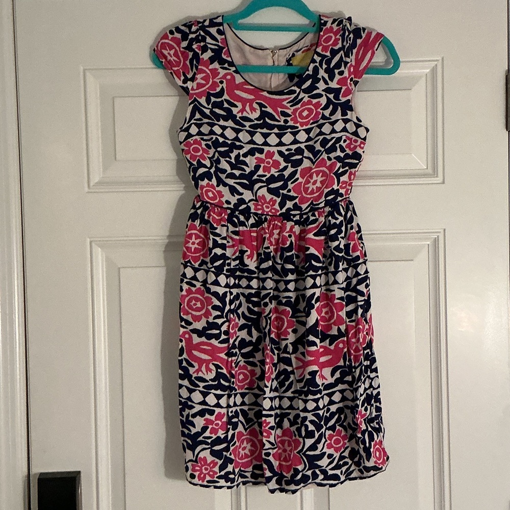 Maeve Pink and Blue Floral Women’s Dress Sz 0 Pockets